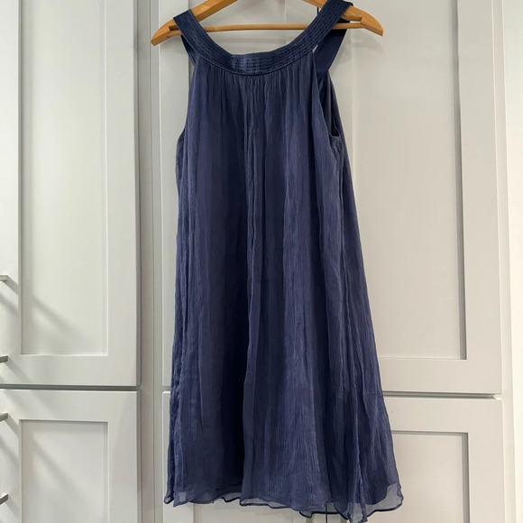 Laundry By Design 100% Silk Chiffon Halter Style A-Line Knee Length Dress size 6 - Picture 2 of 4